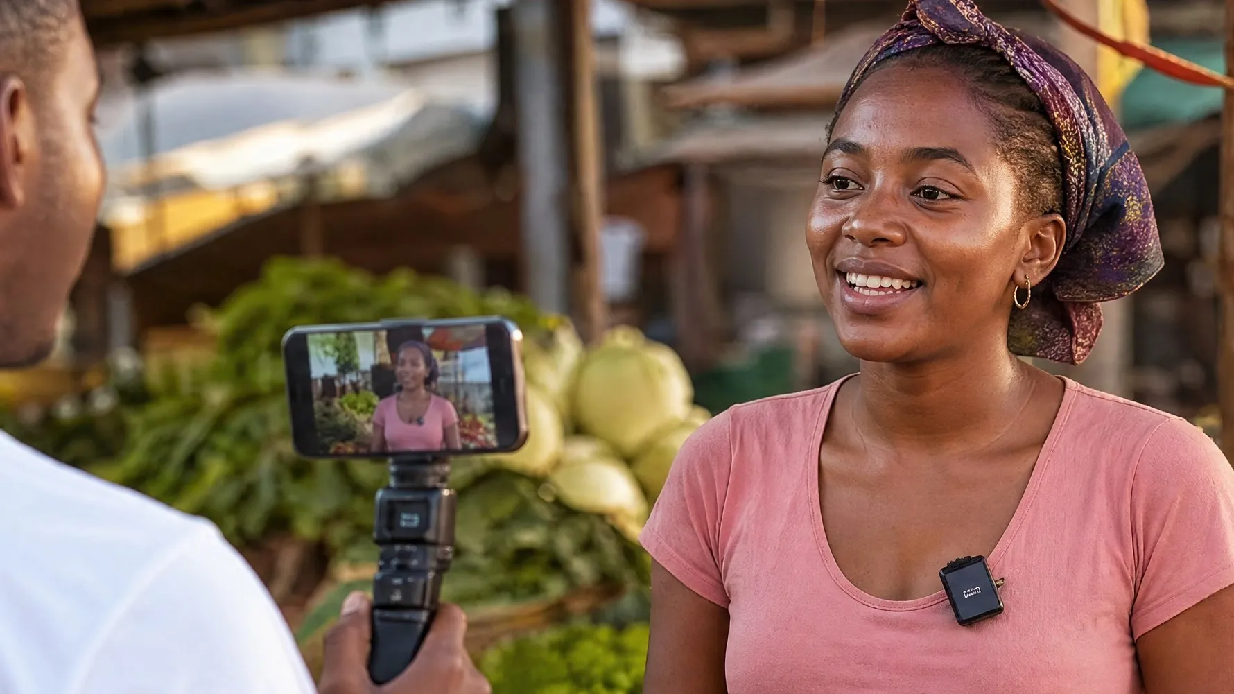 Fair Marketing Solutions filming a market vendor